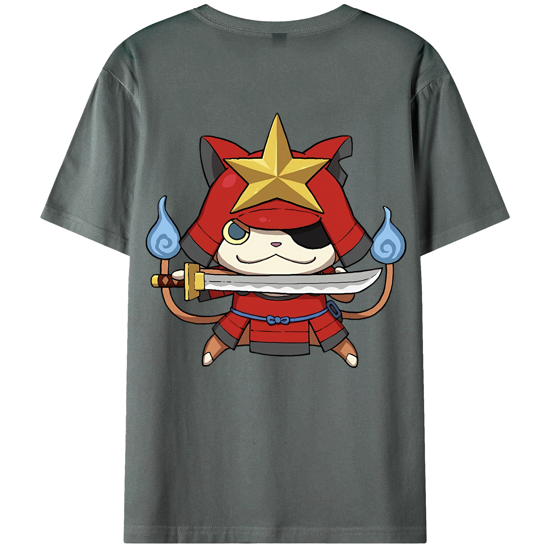 （画像用） 妖怪ウォッチ Yo-kai Watch 綿100％ メンズ半袖Tシャツ（バックプリント） 通気性